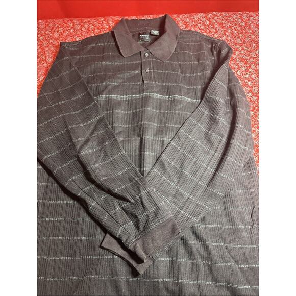 Vintage Maroon Arrow Polo Two Button Cotton Blend Long Sleeve Sweater M - Picture 3 of 4